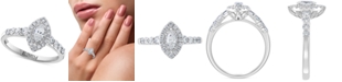 EFFY Collection EFFY&reg; Diamond Marquise Halo Engagement Ring (3/4 ct. t.w.) in 14k White Gold